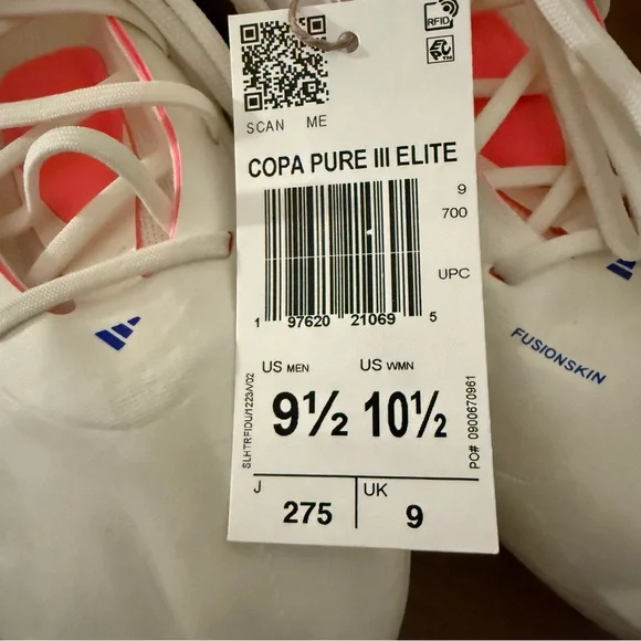 NEW $250 Adidas Men COPA Pure 3 ELITE FG Cleats Football White Soccer Boots 9.5 - Picture 8 of 9